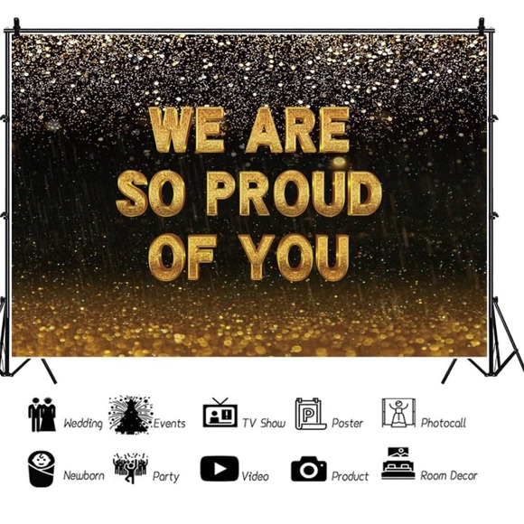 Graduation Backdrop 10x8ft Fabric We are So Proud of You - Picture 2 of 3